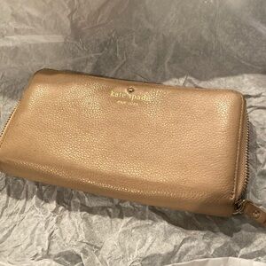 Kate Spade Foster Crossing Dara Leather Wallet Natural Beige